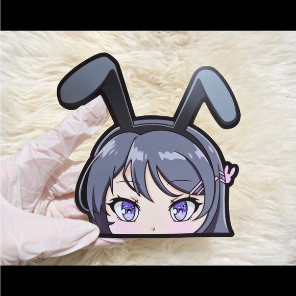 Bunny Girl Peeker Anime Vinyl Sticker - Picture 2 of 3